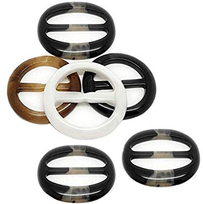 6 Stück Durchmesser 5,1 cm Harz-Kunststoffknöpfe für Taillen-Schnalle, Seidenschals, Halstuch, Kleidung, T-Shirt, Knoten-Verschluss, Ring für Frauen, Damen, Mädchen, zufällige Farbe