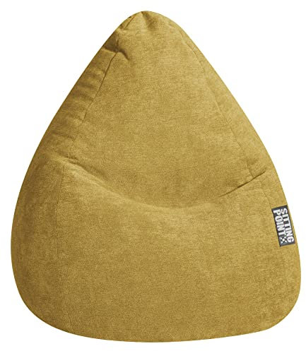 SITTING POINT only by MAGMA Sitzsack ALFA Velours senf XXL ca. 300L