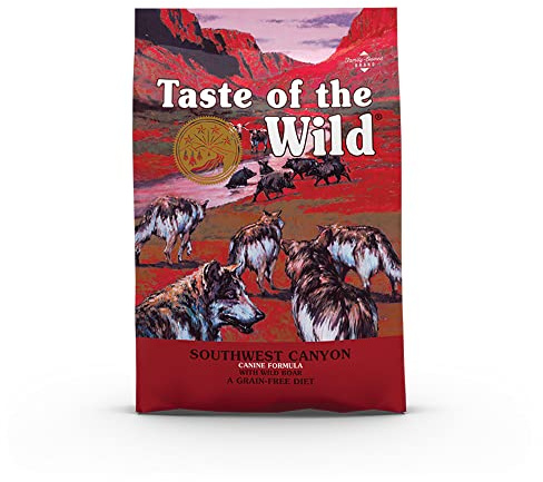 Taste of the Wild Southwest Canyon Grain-Free Dry Dog Food, 12.2 kg (Pack of 1) – Wild Boar, High-Protein Dog Food Recipe for All Breeds