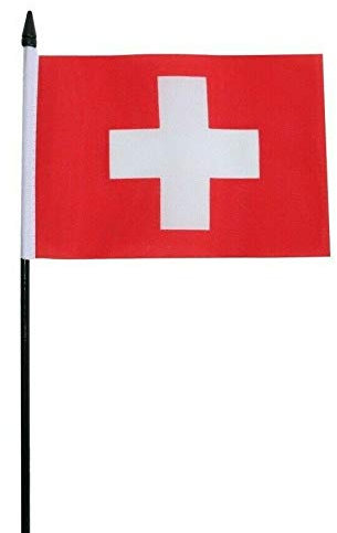 Bandera de Suiza que agita la mano (15,2 x 10,2 cm)