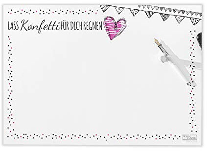 DESIGN WUNDER® Schreibtischunterlage in DIN A3 - Nutzbar als Schreibunterlage, Notizblock und Bastelunterlage