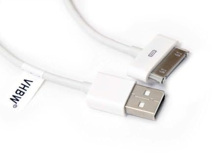 vhbw USB Datenkabel (Typ A auf MP3 Player) kompatibel mit Apple iPod 6 Gen. (Classic) - A1238-80Gb MP3 Player, Weiß