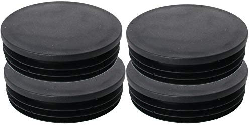 MroMax 100 mm Durchmesser Kunststoffrohrstopfen Runde Pfosten Endkappen für Handlauf Treppenkanal Geländer Rohr Schwarz 4 Stück