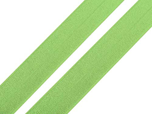 maDDma 1m Falzgummi 20mm Faltgummi elastisches Einfassband Schrägband Saumband Farbwahl, Farbe:gelbgrün