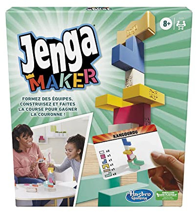 Hasbro Gaming Jenga Maker, Riempimento con Blocchi in Legno Massello Vero Gioco per Bambini, a partire da 8 anni, per 2 a 6 giocatori