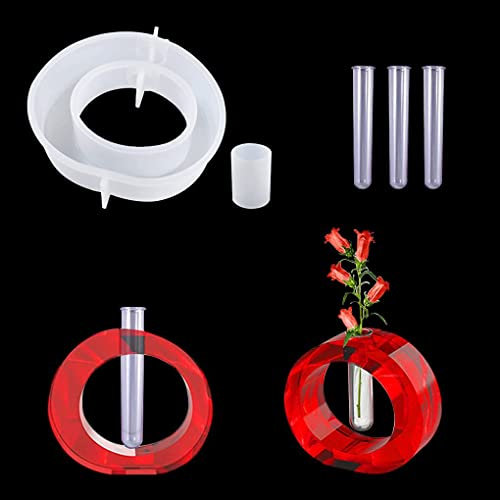 FineInno Blumenvase Silikonform, Vase Resin Mold, Pflanzgefäß Gießformen, Vermehrungsstation Epoxidharz Formen fur Hydroponik Pflanzen Stecklinge Garten Tischdeko Deko