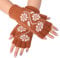 Wolle Fingerlose Handschuhe Halbfinger Handschuhe für Frauen Winter Knit Fingerlose Handschuhe Offene Finger Handschuhe, caramel, Regulär