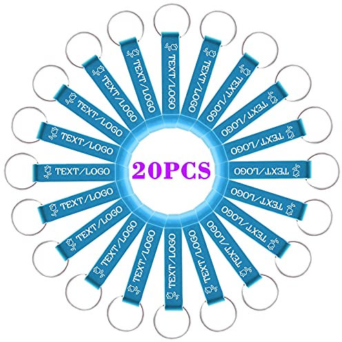 Décapsuleur Personnalisable Ouvre Bière Personnalisé Porte-clés Ouvre Bouteille Gravure, Cadeau pour Noel Mariage Fête Papa Mari,20 PCS, Bleu Ciel