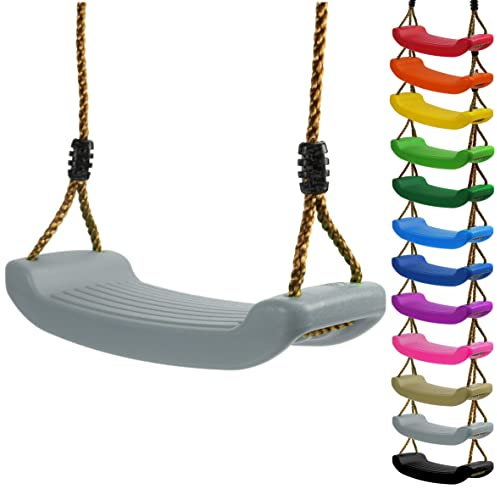Kinderschaukel Brettschaukel stabil Schaukelsitz aus Kunststoff für Spielturm (Silbergrau)