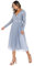 Maya Deluxe Damen Maya Deluxe Midi Elegant Hochzeit Ärmel Tiefer V Ausschnitt Pailletten Cocktailkleid Abschlussball Bridesmaid Dress, Dusty Blue, 42 EU