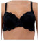 LORMAR 1 Pezzo Reggiseno Donna Favoloso Balconcino in Pizzo con Ferretto - Coppa C, Nero 2