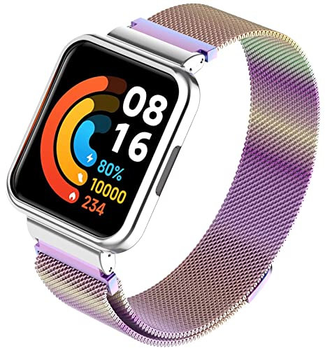 Keecuty Cinturino per Redmi Watch 2 Lite/Xiaomi Mi Watch 2 Lite, Cinturini Metallo in Acciaio Inossidabile Bracciale per Redmi Watch 2 Lite/Xiaomi Mi Watch 2 Lite