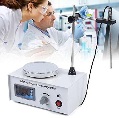 Agitador magnético de laboratorio, placa agitadora magnética, mezclador digital con placa calefactora, varillas magnéticas, 20 W, 1000 ml