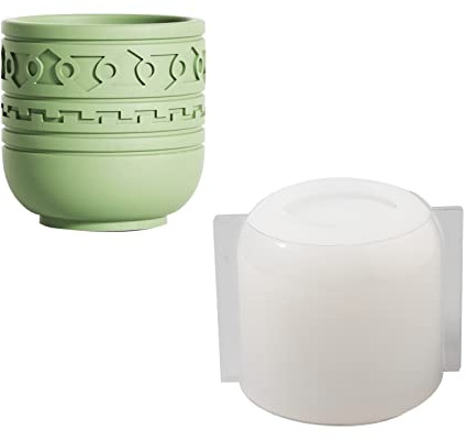 BOOWAN NICOLE Totem Beton-Kerzen-Glas, Silikonformen, handgefertigt, für Zement, Kerzen, Gefäß, Aufbewahrung, Sukkulenten, Topfherstellungswerkzeuge (EU-SH0931-2)