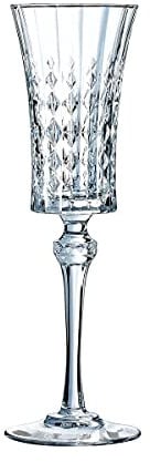 Cristal d'Arques Paris - Collection Lady Diamond - 6 Flûtes 15 cl - Brillance, Transparence et Haute Résistance - Fabriqués en France - Emballage renforcé, adapté à la vente en ligne