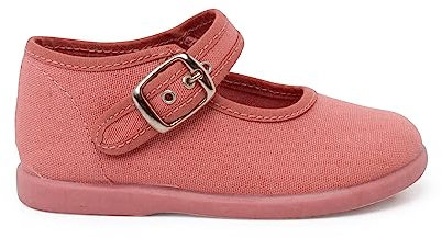 Pisamonas Scarpe Ballerine Cinturino Bambina Tela Fibbia Misurare 19 Colore Rosa Antico