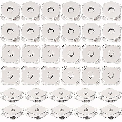 EuTengHao Magnetische Druckknöpfe Knöpfe, Silberne Magnetische Geldbeutel Schnappverschlüsse Pflaume Magnetische Schnappverschlüsse für GeldbeutelHandtaschen (15mm)