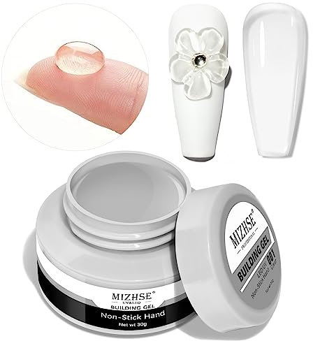 MIZHSE 30g Clear Builder Nail Gel For Nails Non-stick-hand Builder Gel Solid Nail Sculpture Gel Extension Strengthening Nail Decoration UV/LED Quick Extension