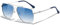 KANASTAL Gradient Blue Sunglasses Mens Womens Square Polarised Ladies Classic Retro Large Metal Fashion Travel Outdoor Summer UV Protection - Silver Frame Blue Lens