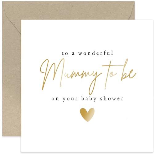 Old English Co. Baby Shower Card - Wonderful Mummy To Be Card - Congratulations New born Expecting Gift - Well Done Amazing News Baby Boy or Baby Girl Card | Blank Inside Envelope