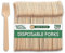 Juego de 200 tenedores desechables de madera, cubiertos desechables, ideal para picnics y eventos