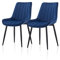 TUKAILAI Esszimmerstühle 2er Set aus Samt, Küchenstühle mit Rückenlehne,weichen Kissen,Metallbeine, Ergonomische Sessel, Moderne Stühle für Küche,Esszimmer,Wohnzimmer,Empfangsraum, Blau