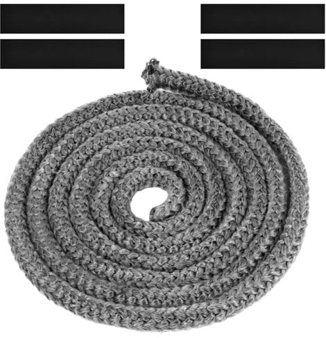 Flintronic Kamindichtung Ofendichtschnur, Feuerfeste Glasfaserschnur Kamin Dichtband Hitzebeständig Bis 600 °C (Φ :10 mm, Länge 3 m) Türdichtung für Viele Kamin Smoker Ofenkaminofen Modelle