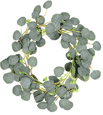 St. Patrick's Day Deko Glücksklee Frühling Sommer Simulationen von lebenden Kranzen und Blättern für Eukalyptus-Raumhäuserfenster St. Patrick's Day grüner Kranz Kleeblatt-Girlande