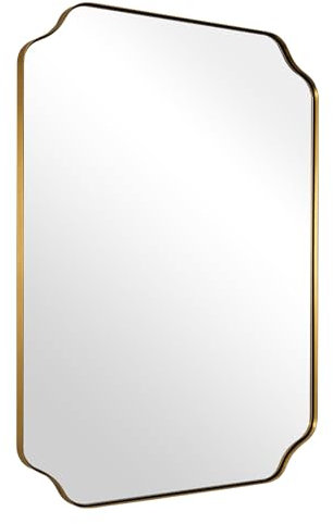 ANDY STAR 55,9 x 76,2 cm, gebürstetes Gold, gewellter Spiegel für Waschbecken