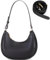 Katleay Schultertasche Damen Klein, Handtasche Damen Pu Leder, Crossbody Bag Retro Damen, Shoulder Bag Frauen Achsel, mit Verlängern Verstell Schultergurten, für Handlich, Schulter, Crossbody(Schwarz)