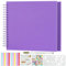 Miaikoe DIY Scrapbook Album 20.5x20.5 cm Hardcover Kraft Blank Paper Scrap Book with 40 Sheets Memory Book for Family Wedding Photography Anniversary (Purple)
