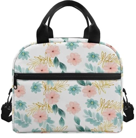 hihihihihihihihi Lonchera de flores para adolescentes y niños, lonchera Bento, bonita bolsa de almuerzo pequeña para la escuela, trabajo, picnic, lonchera, bolsa de almuerzo para adultos, bolsa bento