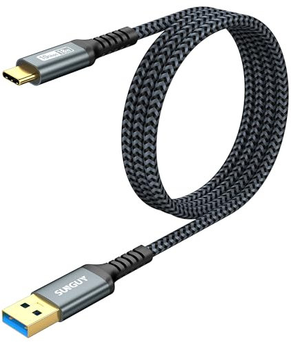 SUNGUY Cable USB C, 2 piezas 1m 10 Gbps Cable USB A USB C, Cable USB C Carga Rapida compatible con iPhone 16/15 Pro Max, Galaxy S24, Google Pixel 8/8 Pro, Android Auto, Huawei P40/P30, MacBook Pro