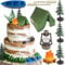 Camping Party Cupcake Toppers Deer Three Bear Tent Cupcake Picks Happy Camping Cake Decorations for Camping Party Supplies