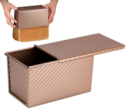 Nkmujil Stampo per pane tostato in acciaio al carbonio, teglia da forno ondulata, teglia per pane tostato, teglia per pane ondulato, 21 x 10 x 10 cm, per cuocere pagnotte perfette