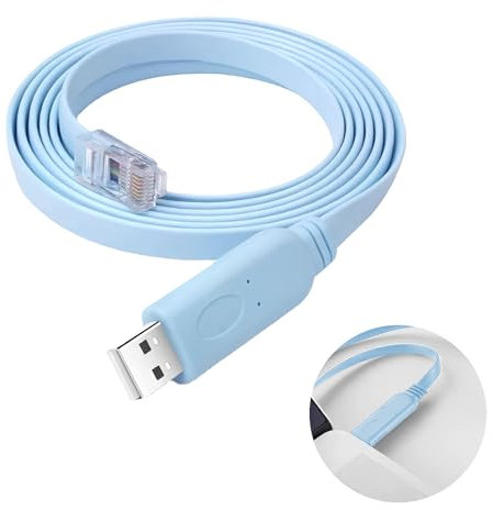 Asheyya 1.8m Console Cable, Ethernet to USB Cable Rj45 for Windows 8, 7, Mac, Linux