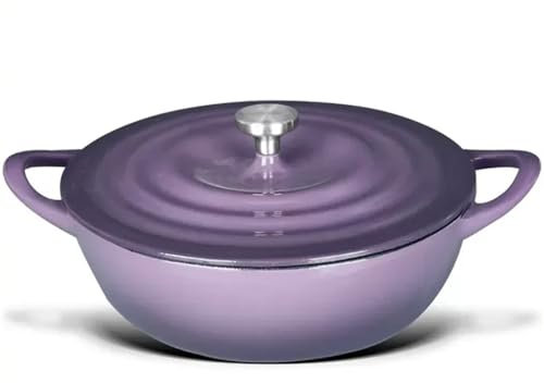 HJZSZX Pentola in ghisa a micro pressione, antiaderente, binaurale, con coperchio, resistente al calore, pentola per zuppa, soluzione di cottura durevole, modello A1 da 26 cm