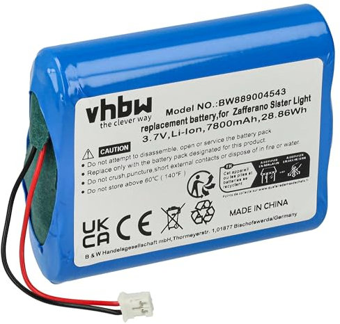 vhbw Akku kompatibel mit Zafferano Sister mini, Light Mini, Light Tischlampe, Nachttischlampe (7800 mAh, 3,7 V, Li-Ion)