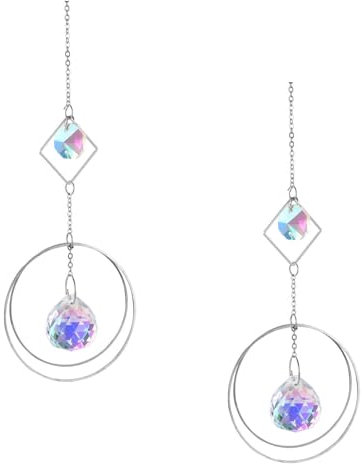 LERANXIN Atrapasol de Cristal, 2 Piezas de 28 cm Colgante de Cristal, Ventana de Vidrio Receptor de Sol, para Decoración de Ventanas, Jardín y Regalos