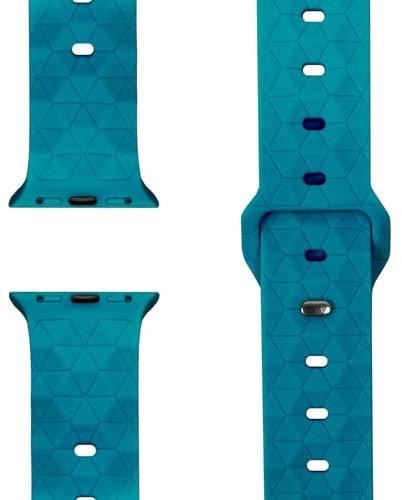NALIA Hexion Silikon Armband kompatibel mit Apple Watch Armband iWatch Series Ultra/SE 10 9 8 7 6 5 4 3 2 1, 42/44/45/46/49mm, Watch Silikonband Sportarmband mit Steck-Pin, Farbe:Atlantikblau