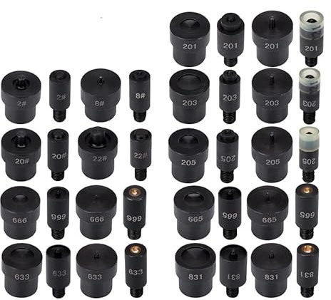 WUTA Druckknopfpresse, Profi Matrizen Set für Ösenpresse, Handpresse Ösenzange für DIY Handwerk(Alle Formsätze,ohne Ösenmaschine)