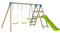 Station ARRUCAT 2 balançoires - vis-à-vis - Toboggan - kit d'ancrage - Bois FSC® h190 cm