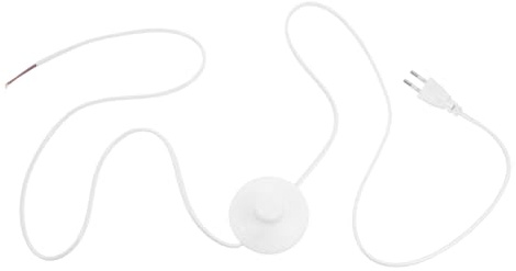 SAFIGLE Cordon avec Interrupteur Pédale pour Lampe sur Pied Blanc Câble Électrique Sûr et Pratique pour Contrôle Au Pied Compatible Acv Usage Domestique et Bureau