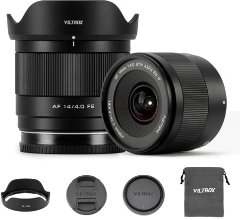 VILTROX 14mm F4.0 Air FE Mount Lente para Cámara Lens para Sony E Full-Frame con Autofoco y Ultra Gran Angular para Sony A7 A7R A7III A9 A1 FX3 ZV-E10 ZV-E10II A6600 A6500 A6400 A6000 FX30