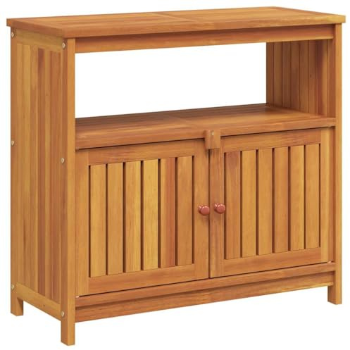 Tomostar Table Console de Jardin, Table d'appoint Terrasse Extèrieur 80x35x75 cm Bois Massif d'acacia