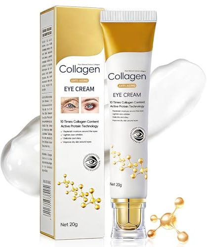 Kollagen Eye Cream,augenringe Creme,Augencreme Gegen Falten und Augenringe,Augenringe Entfernen Augencreme Gegen Tränensäcke,Nährend & Anti-Aging Augenpflege,verfeinert das Hautbild