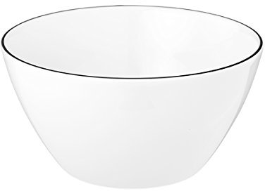 Seltmann Weiden Lido Black Line Müslischalen 2er Set, 15 cm, Dessertschalen mit schwarzem Rand, Porzellan, Weiß