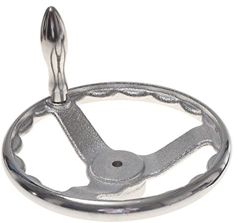 KATSU Volante de Hierro Fundido 10 con Mango Giratorio, Rueda de Mano de Torno CNC para Fresadora Soldadura Contrapunto Recambios y Máquina para Trabajar la Madera