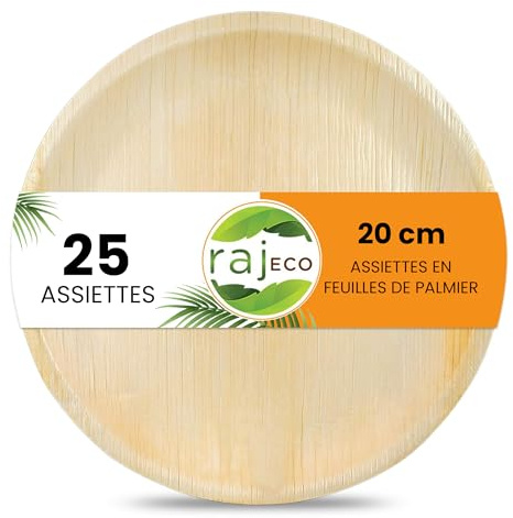 Raj Palm Leaf Round Plates 8 (20cm) | 25 Pack | Compostable