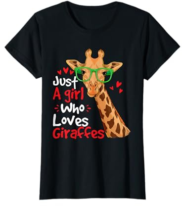 Hipster Giraffe Brille Just A Girl Who Loves Giraffes T-Shirt